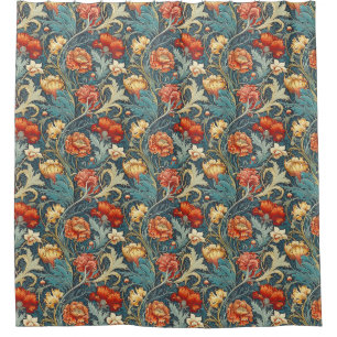 Rideau de douche en tissu floral unique