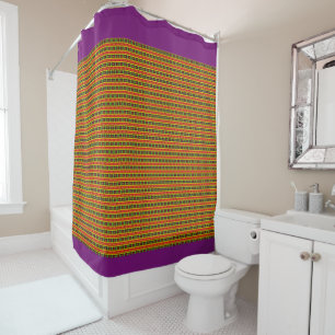 Rideau de douche Eurydice avec garniture violette