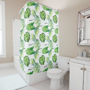 Rideau de douche - Feuilles tropicaux Imprimer