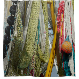 rideau de douche filets de pêche abstraits