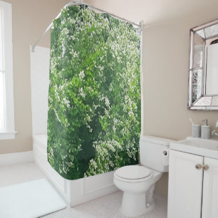 Rideau de douche floral blanc