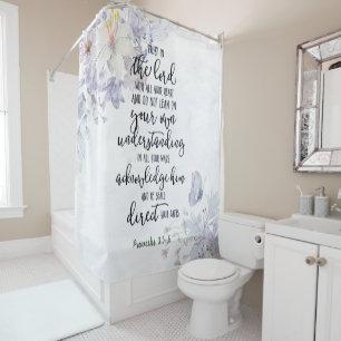 Rideau de douche floral Confiance dans le Seigneur