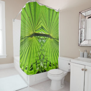 Rideau de douche - Franges de palmiers verts