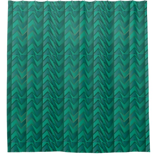 Rideau de douche géométrique Turquoise (Devant)