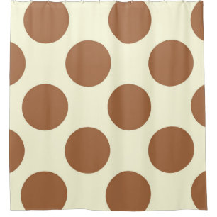 Rideau de douche grands cercles Points Crème Brown