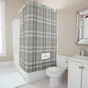 Rideau de douche gris Cloud Plaid moderne