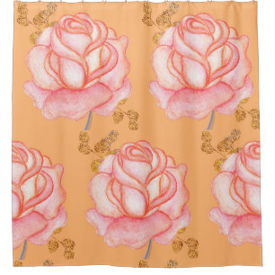Rideau de douche Gros Roses Roses Roses Roses Faux