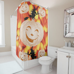 Rideau de douche Halloween, Citrouille