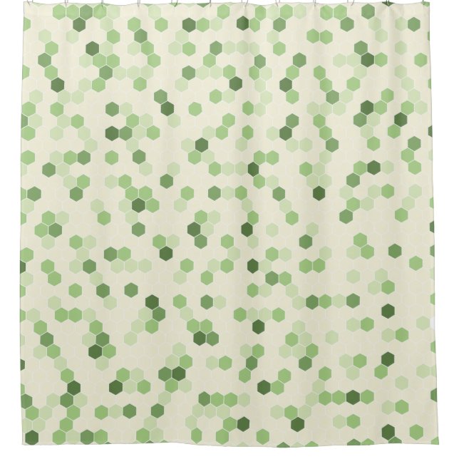 Rideau de douche Hexagon vert (Devant)