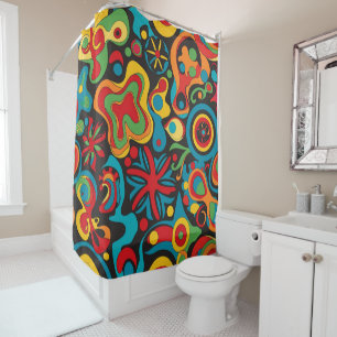 Rideau de douche hippie