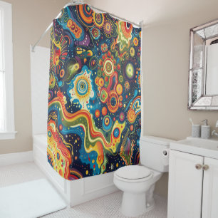 Rideau de douche hippie Art