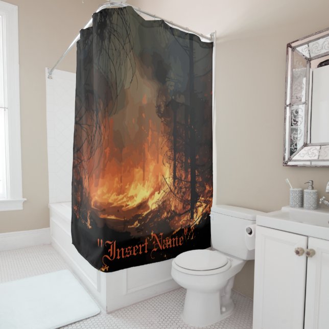 Rideau de douche Inferno (En situation)