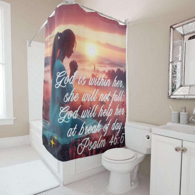 Rideau de douche 'Inspirant Faith' (En situation)