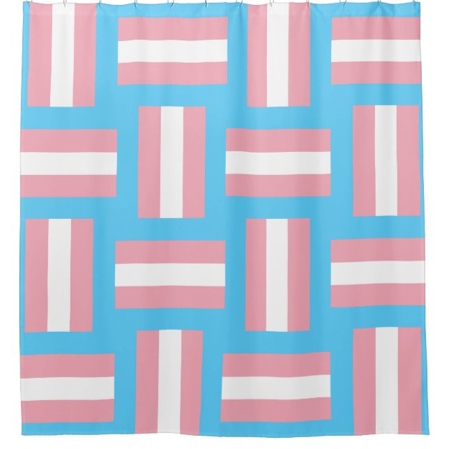 Rideau De Douche Inspiré De La Fierté Trans (Devant)