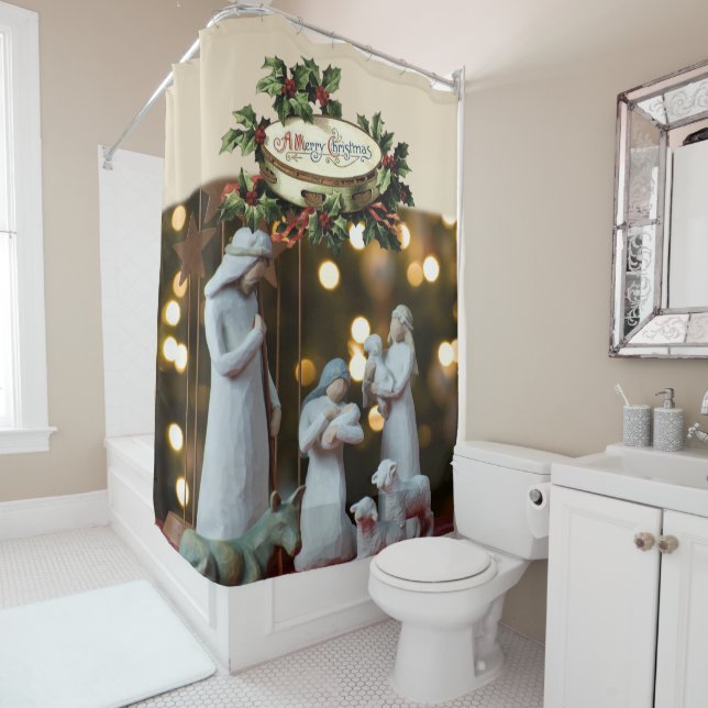 Rideau de douche Jésus (En situation)