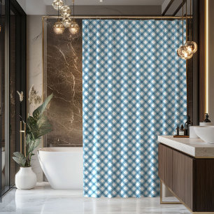 Rideau de douche masculin bleu à carreaux Idée cad