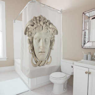 Rideau de douche Medusa emblématique en beige neut