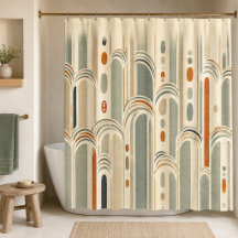 Rideau de douche Mid Century Modern : Terrasse Ver