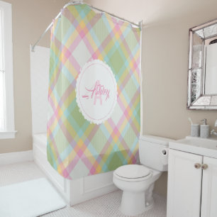 Rideau de douche monogramme - Ressort Plaid {S2D24