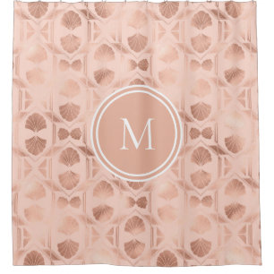 Rideau de douche monographique personnalisé Rose