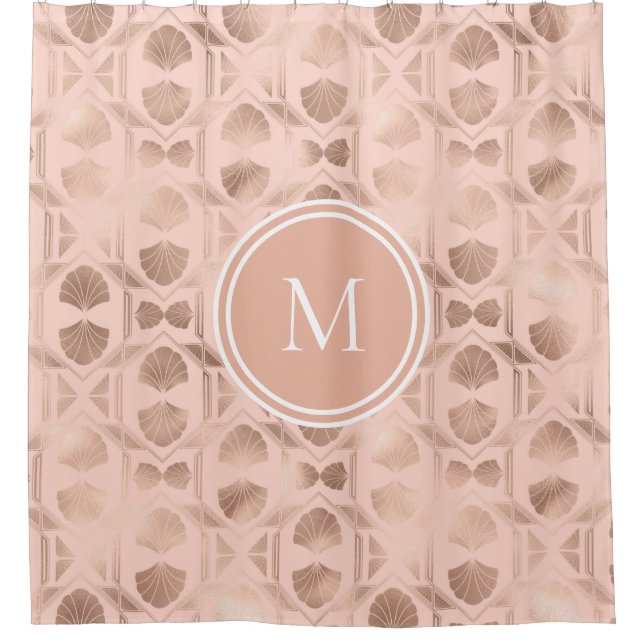 Rideau de douche monographique personnalisé Rose G (Devant)