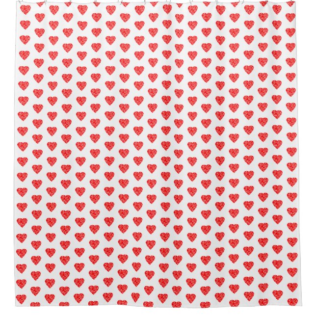 Rideau de douche Motif de coeur rouge (Devant)
