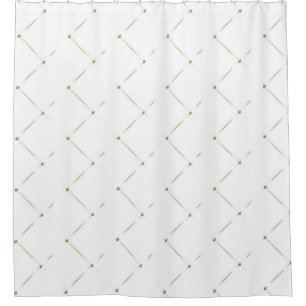 RIDEAU DE DOUCHE MOTIF D'OR BLANC