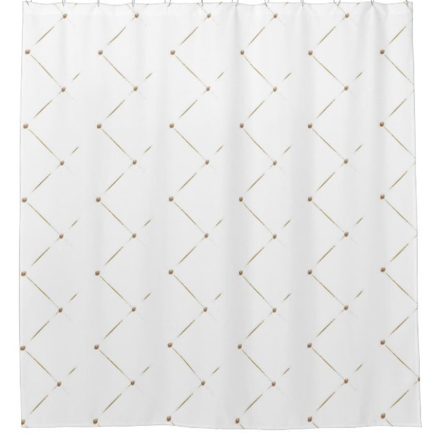RIDEAU DE DOUCHE MOTIF EN OR BLANC (Devant)
