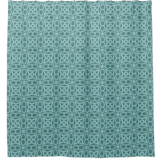 Rideau de douche Motif géométrique turquoise