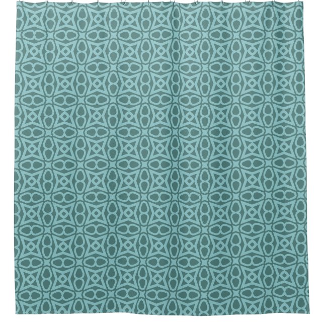 Rideau de douche Motif géométrique turquoise (Devant)