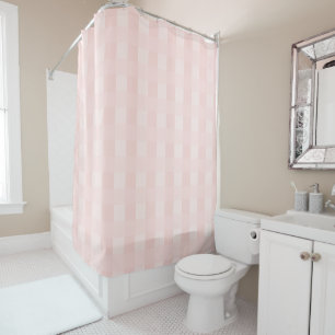 Rideau de douche Motif rose clair En vichy plaid