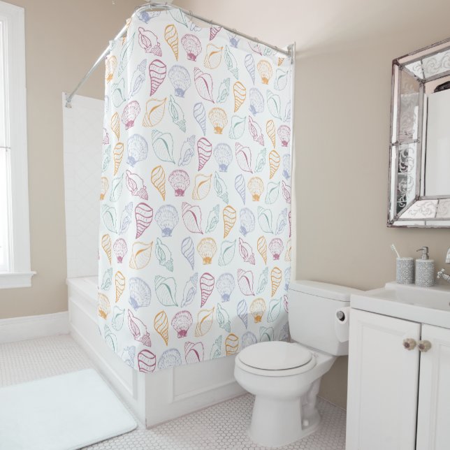 Rideau de douche Motif Seashell (En situation)