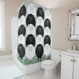 Rideau de douche Mouton Noir et Blanc