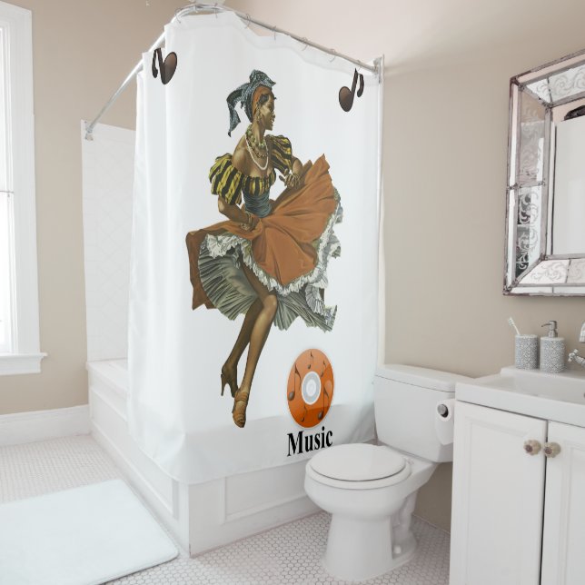 Rideau de douche Musique (En situation)