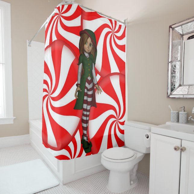 Rideau de douche Noël (En situation)