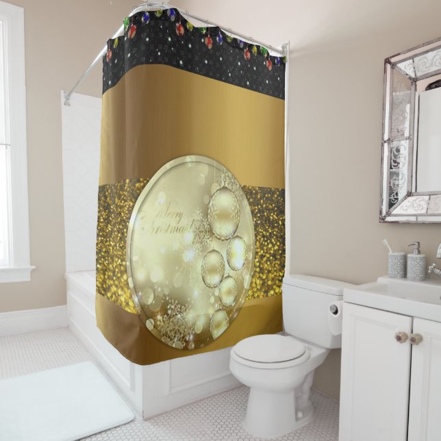 Rideau de douche Noël (En situation)