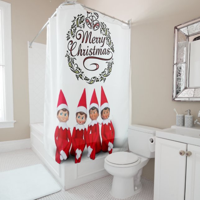 Rideau de douche Noël (En situation)