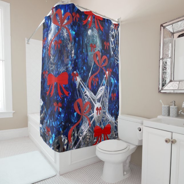 Rideau de douche Noël (En situation)