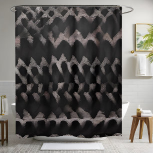 Rideau de douche noir Design tribal