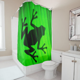Rideau de douche ombragée de grenouille d'arbre