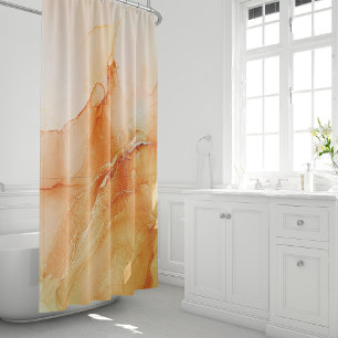 Rideau de douche orange en terre cuite