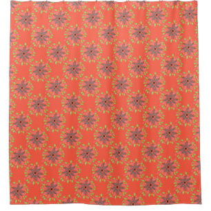 Rideau De Douche Orange Et Design Moderne