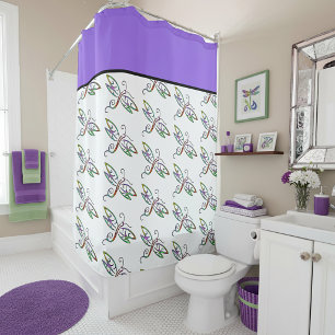 Rideau de douche papillons de nuit colorés