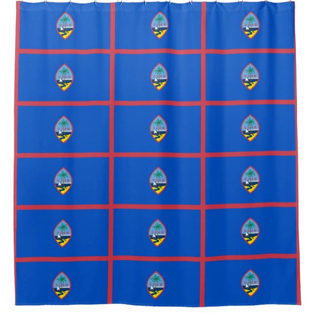 Rideau de douche patriotique avec drapeau de Guam (Devant)