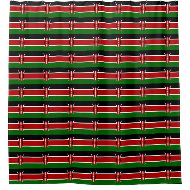 Rideau de douche patriotique avec drapeau du Kenya (Devant)