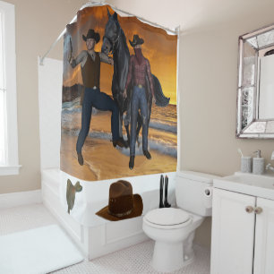Rideau de douche Pays Cowboys Horse Saddle