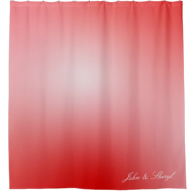 Rideau de douche personnalisé à dégradé rouge et b (Devant)