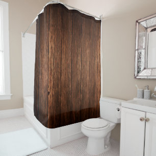 Rideau de douche personnalisé Grange Bois Pays Rou