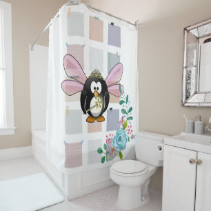 Rideau de douche Pingouin Fée Floral