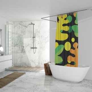 Rideau de douche plantes colorées